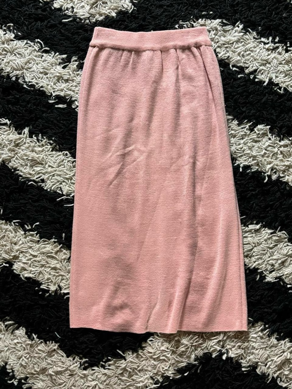 Preppy Soft Pink Knit Midi Skirt Women’s Small / Medium